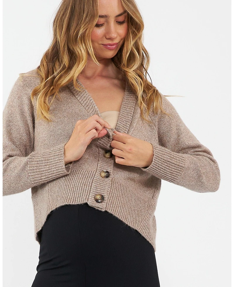 Ripe Maternity Chic Sunday Knit Cardigan Mocha