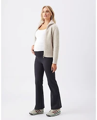 Ripe Maternity Layla Zip Through Knit Cardigan Oat Marle - Comfortable Wear
