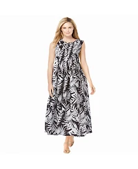 Woman Within Plus Pintucked Sleeveless Dress