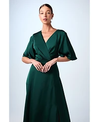 Coast Women's Wrap Satin Maxi Bridesmaids Dress