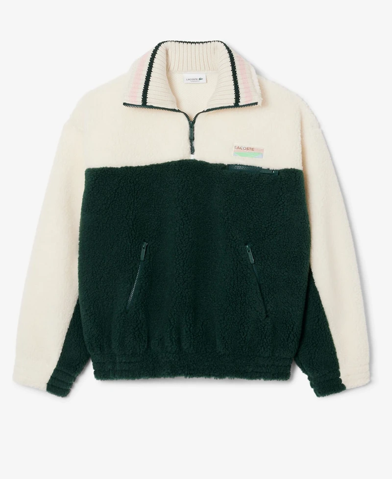 Lacoste Usa Women's Oversized Colorblock Half Zip Jacket