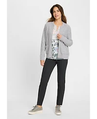 Olsen Women's Boucle Zip Front Cardigan