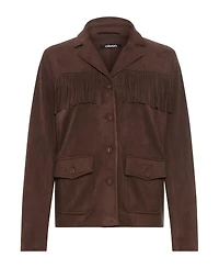 Olsen Faux Suede Fringe Jacket