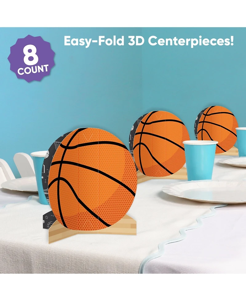Big Dot of Happiness Freestanding 3D Basketball Centerpiece Table Decorations