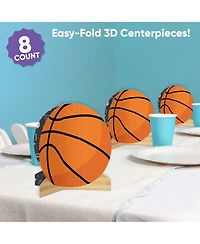 Big Dot of Happiness Freestanding 3D Basketball Centerpiece Table Decorations