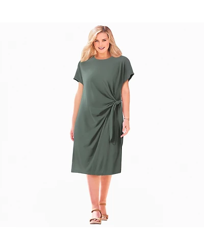 Woman Within Plus Side Knot Tee Dress