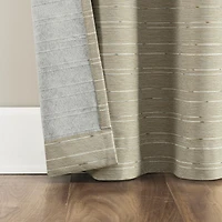 Sun Zero Drayton Slub Detail Magnetic Closure 100% Blackout Grommet Curtain Panel Pair