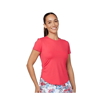 Sofibella Women's Wild Flowers Short Sleeve Tennis Shirt