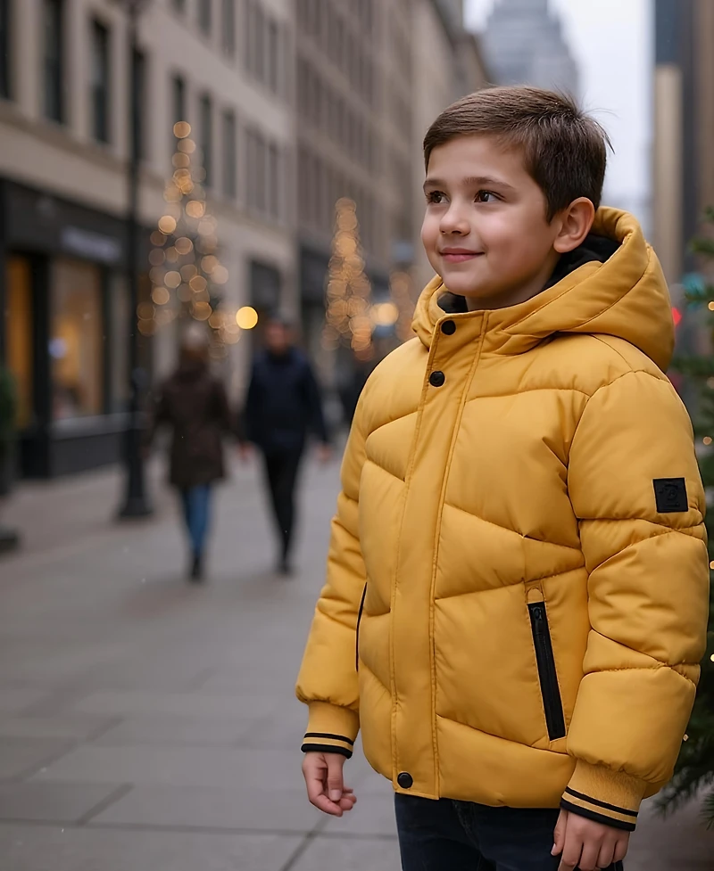 Rokka&Rolla Boys Cozy Grid Puffer Jacket