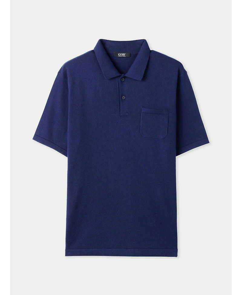 Gobi Cashmere Men's Cotton Silk Cashmere Blend Polo Shirt