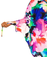 Buxom Couture Women's Plus Size Printed Cinch Waist Kaftan Dress