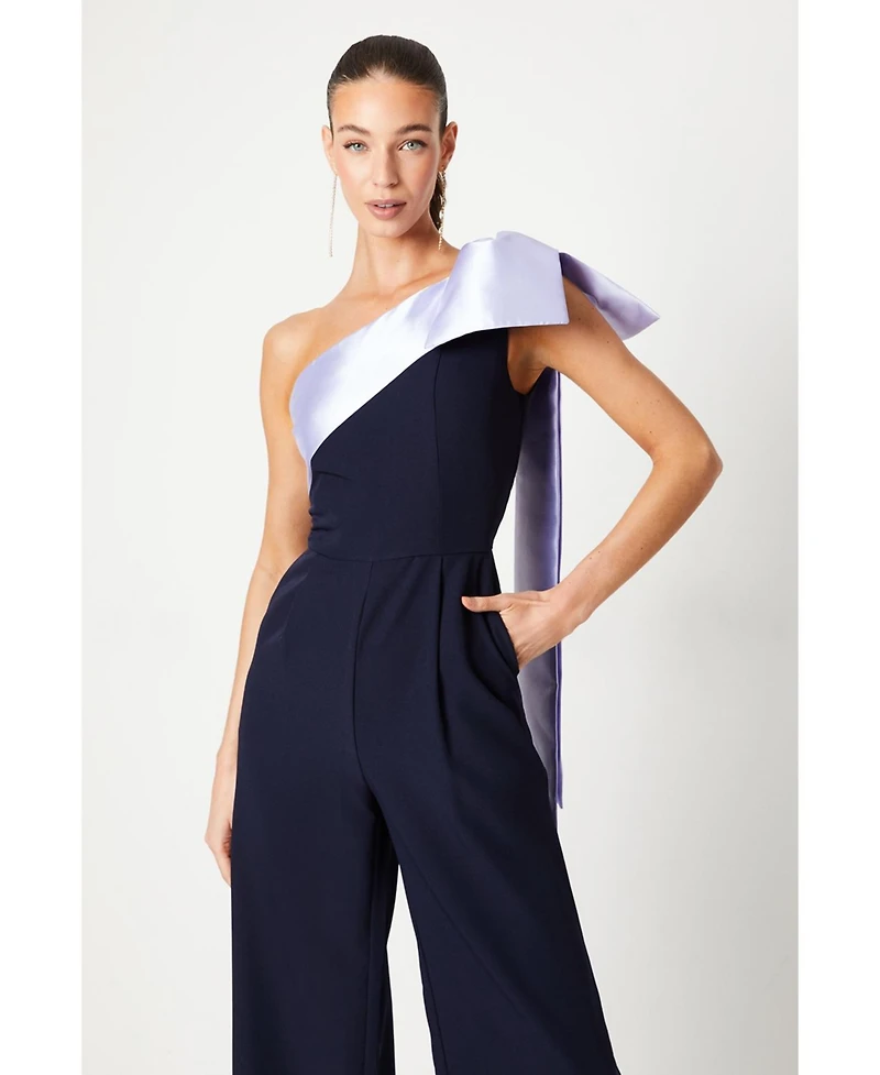 Coast Women's Bow One Shoulder Wide Leg Jumpsuit