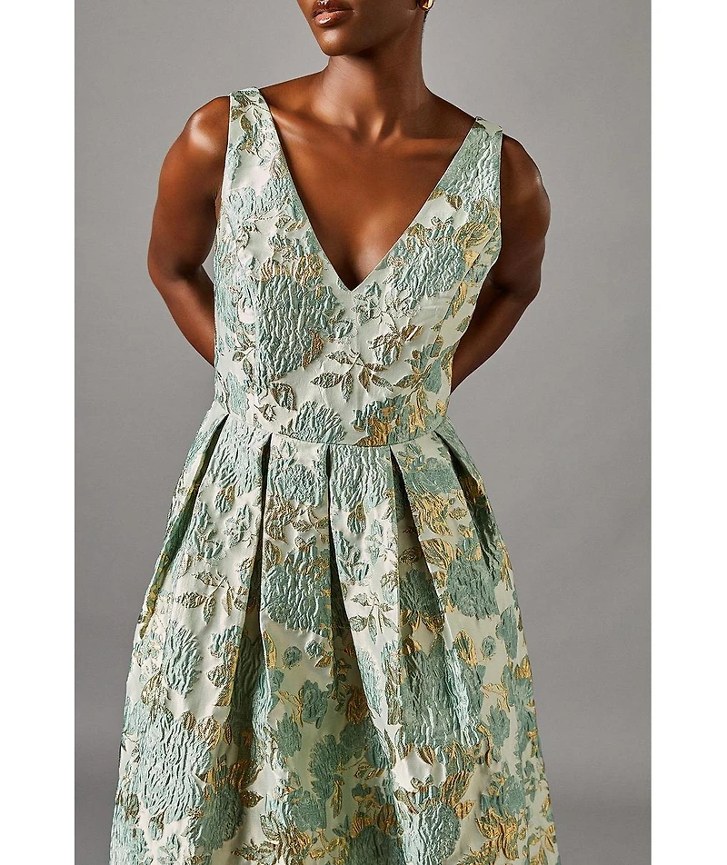 Coast Women's V-Neck Jacquard Midi Dress