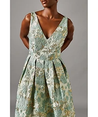 Coast Women's V-Neck Jacquard Midi Dress