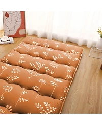 Futon Mattress Full Size, Floral Print Floor Pad Portable Dorm Sleeping Pad, 54"x 80"