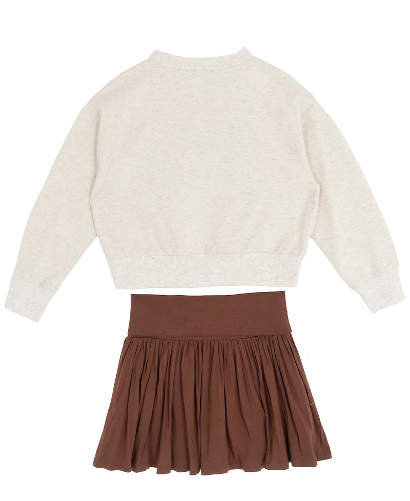 Rare Editions Big Girls 2 piece Touch Down Sweatshirt and Fold Over Skort Set