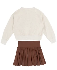 Rare Editions Big Girls 2 piece Touch Down Sweatshirt and Fold Over Skort Set
