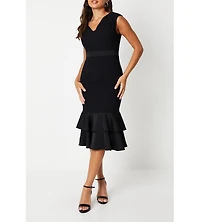 Coast Women's Satin Back Crepe Dress With Peplum