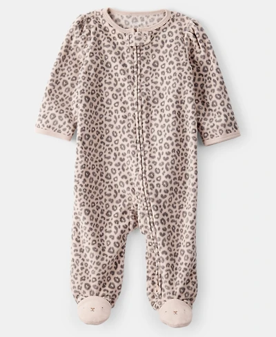 Carter's Baby Girls Leopard Print Long Sleeves Sleep and Play Pajamas