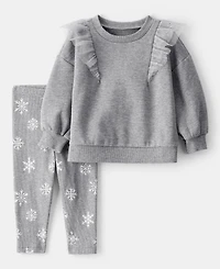 Carter's Baby Girls Long Sleeve Top and Pants, 2-Piece Set