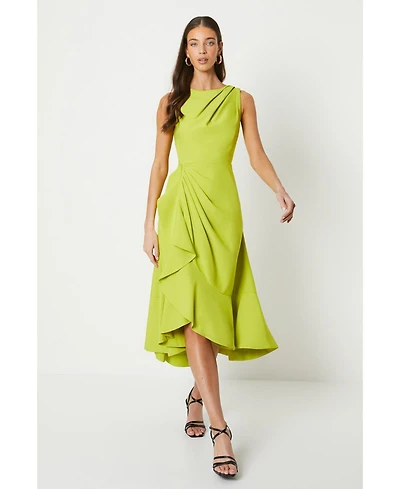 Coast Crepe Ruffle Dress With Low Back