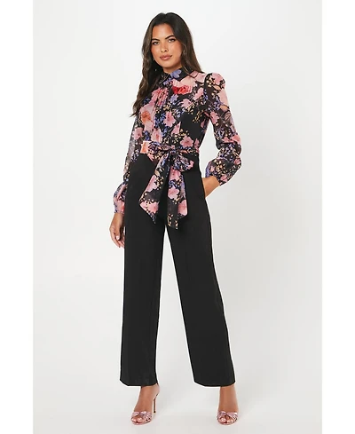 Coast Blouson Sleeve Pintuck Wide Leg Jumpsuit