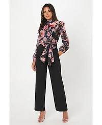 Coast Blouson Sleeve Pintuck Wide Leg Jumpsuit