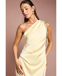 Oasis Women's One Shoulder Satin Bridesmaids Dress