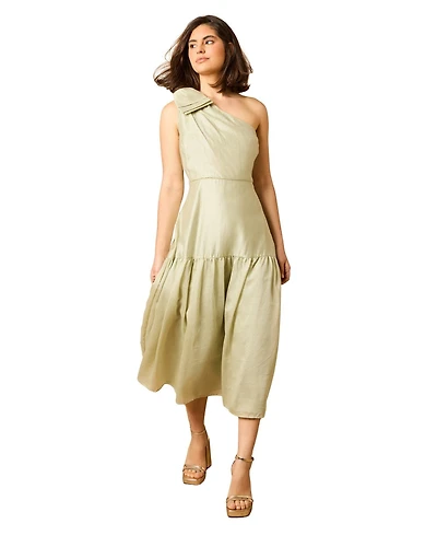 Oasis Bow Shoulder Detail Midi Dress