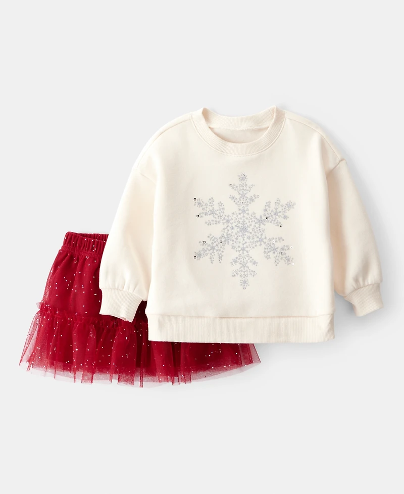 Carter's Baby Girls 2-Piece Long-Sleeve Top and Skirt Set