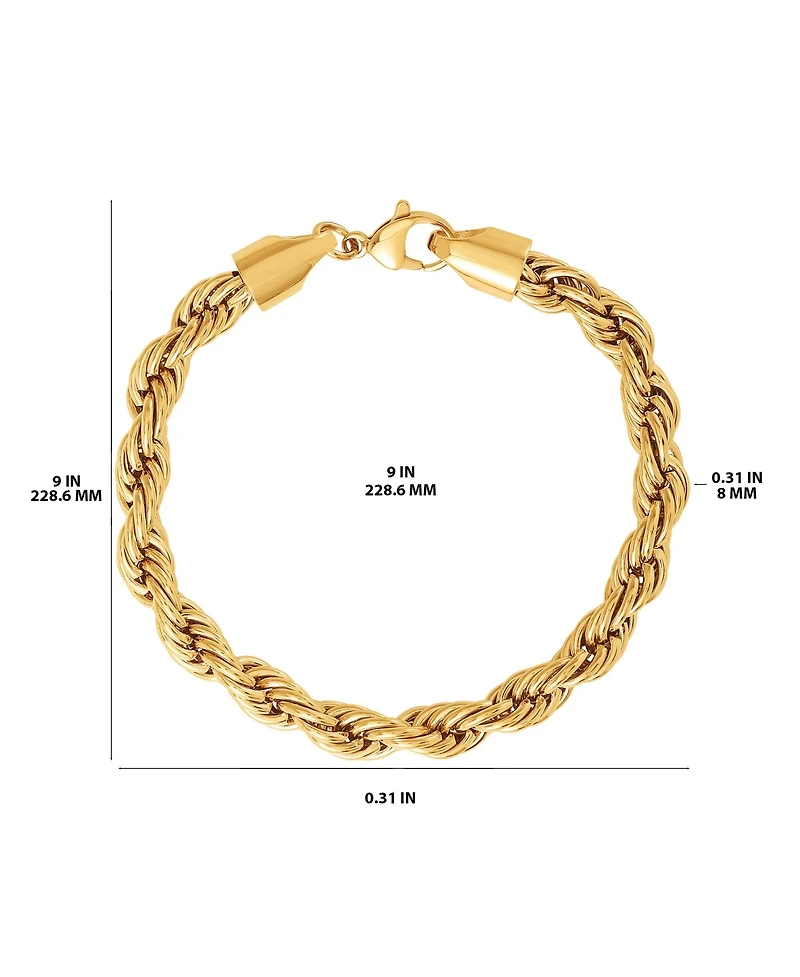 Lucky Brand Mens Gold-Tone Rope Chain Bracelet
