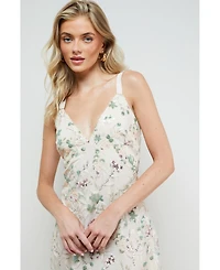 Oasis Women's Hand Embellished V Neck Midi Dress