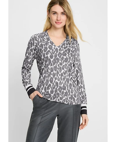 Olsen Women's Allover Leopard Print T-Shirt