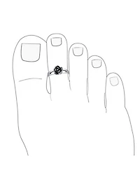 Bling Jewelry Set of 2 Daisy Flower and Black Rose Midi Band Toe Ring Oxidized Sterling Silver