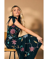 Oasis Floral Embellished Split Midi Dress