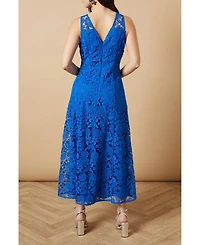 Oasis Women's Floral Lace V Neck Midi Dress