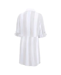 Tommy Bahama Women's Khaki Houston Astros Rugby Beach Boyfriend Full-Button Top