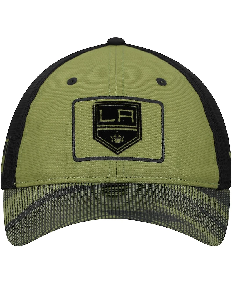Fanatics Men's Olive Los Angeles Kings Military Appreciation Trucker Adjustable Hat