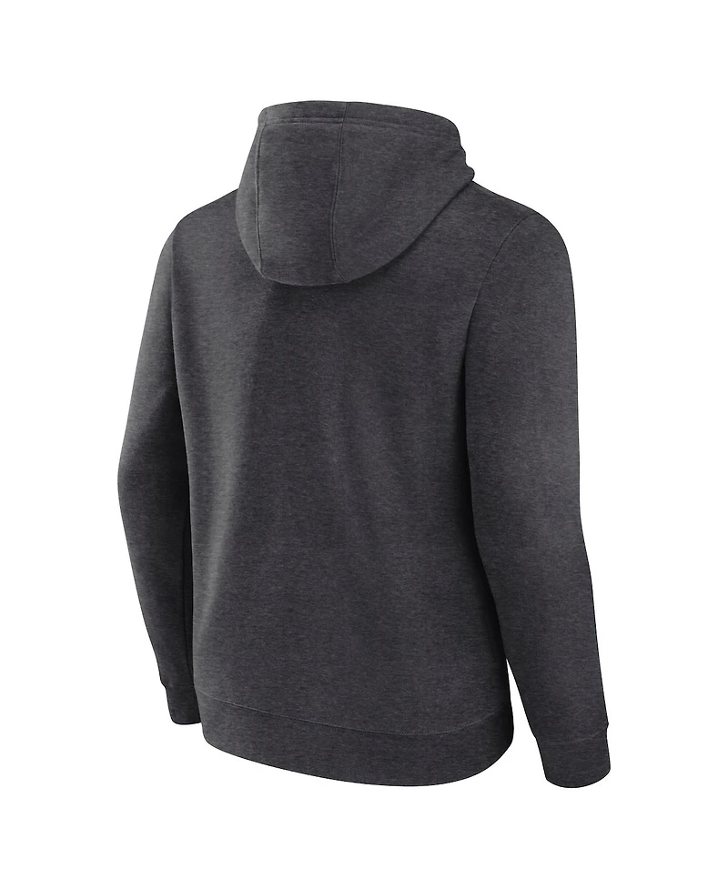 Fanatics Men's Heather Charcoal Oklahoma Sooners Horizontal Block Fleece Pullover Hoodie