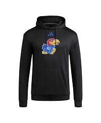 Adidas Men's Black Kansas Jayhawks Locker Logo Fleece Pullover Hoodie