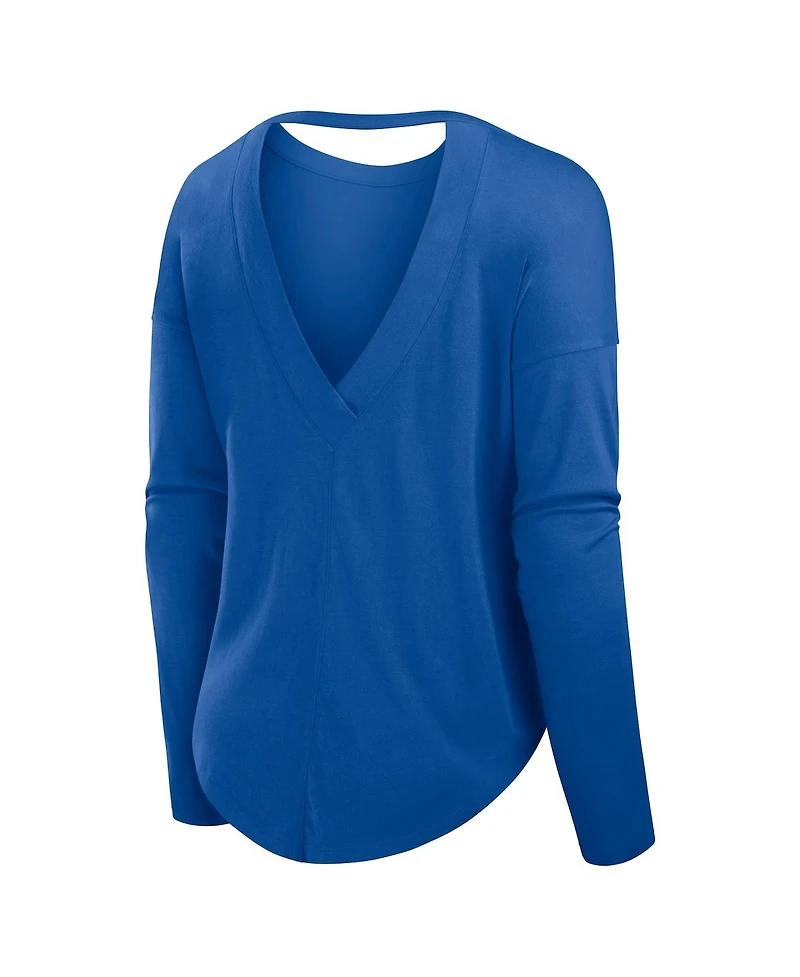 Fanatics Women's Royal Florida Gators Training Camp Core Long Sleeve V-Neck Fashion T-Shirt