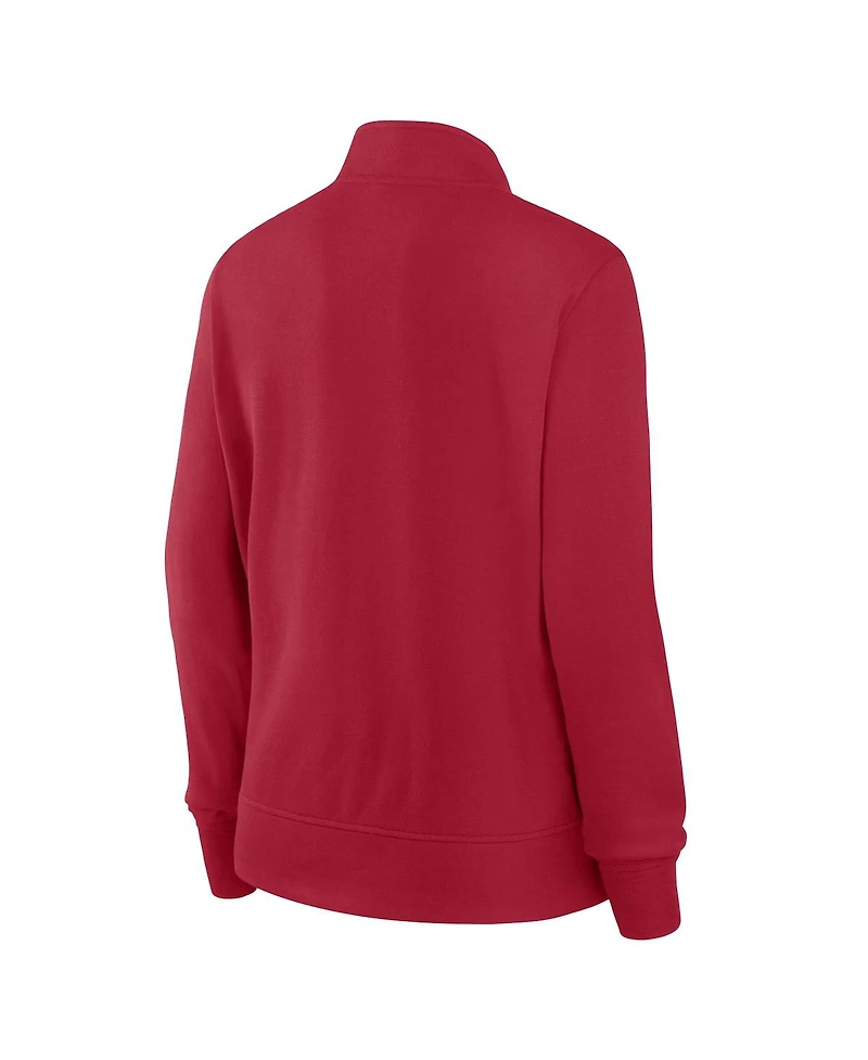 Logo Athletic Women's Scarlet San Francisco 49ers Velocity Quarter-Zip Jacket