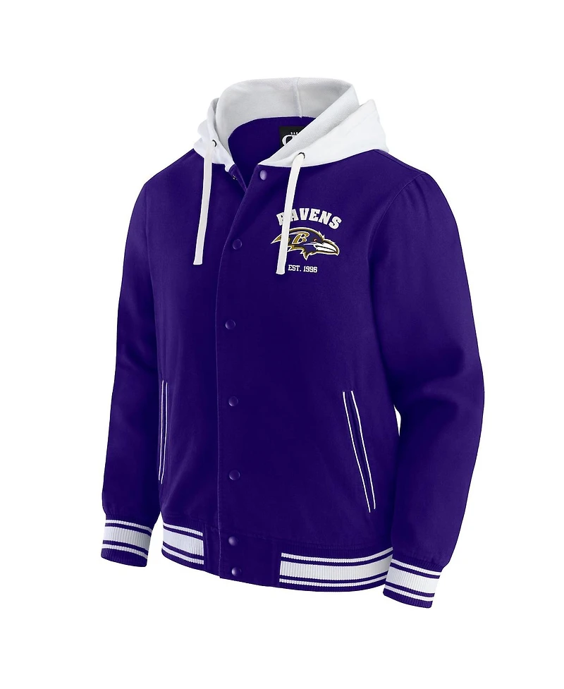 Darius Rucker Collection by Fanatics Men's Purple Baltimore Ravens Full-Snap Hoodie Jacket