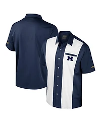 Colosseum Men's Navy Michigan Wolverines Strike Bowling Button-Up Shirt