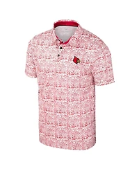 Colosseum Men's Red Louisville Cardinals It's Time Allover Print Polo Shirt