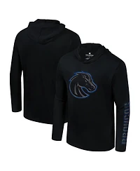 Colosseum Men's Black Boise State Broncos Color Pop Active Blend 2-Hit Long Sleeve Hooded T-Shirt