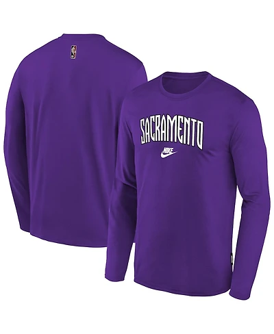 Nike Big Boys and Girls Purple Sacramento Kings Hardwood Classics Long Sleeve T-Shirt