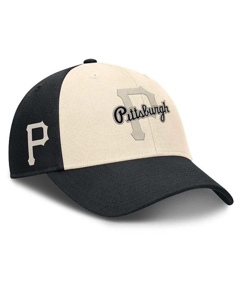Nike Men's Black/Natural Pittsburgh Pirates Statement Club Performance Adjustable Hat