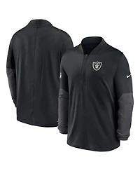 Nike Men's Black Las Vegas Raiders Sideline Feel The Pressure Performance Half-Zip Pullover