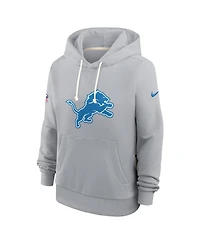 Nike Women's Gray Detroit Lions Sideline Standard Issue Initial Home Dri-fit Hoodie